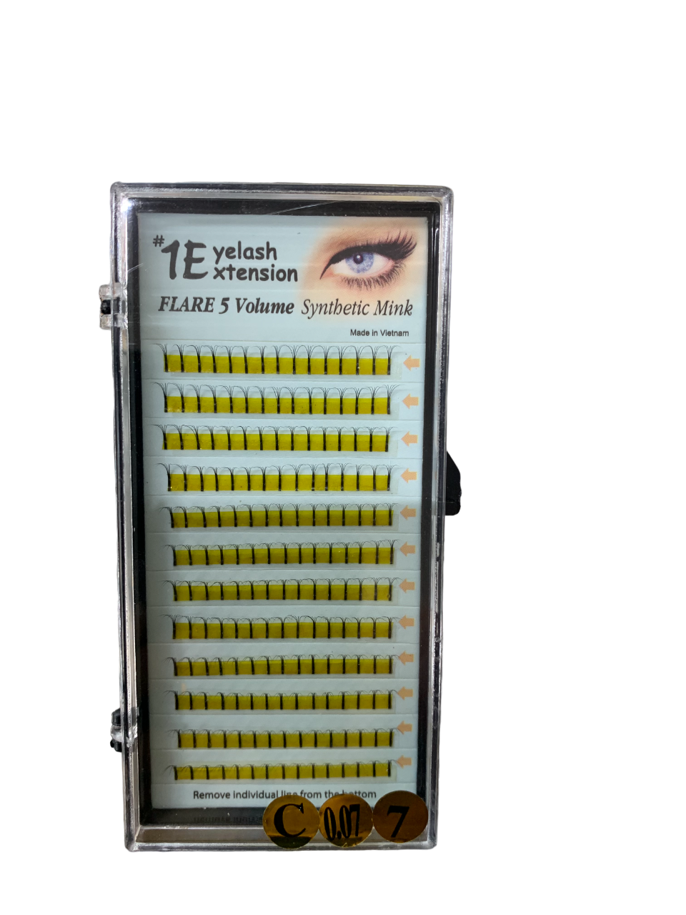 1E Eyelash Extension Flare 5 Volume Synthetic Mink C-0.07-07
